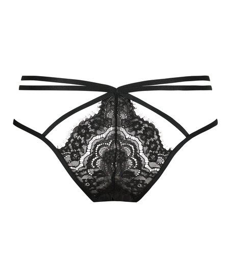 Seraphina brazilian-trosa med &ouml;ppen gren, Svart