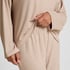 Borstade jersey-byxor, Beige