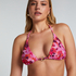 Triangelbikiniöverdel Floral, Rosa