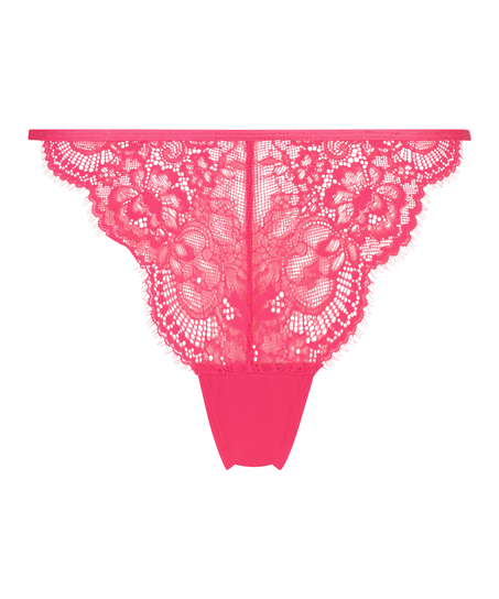 H&ouml;gt skuren stringtrosa med strass Honey, Rosa