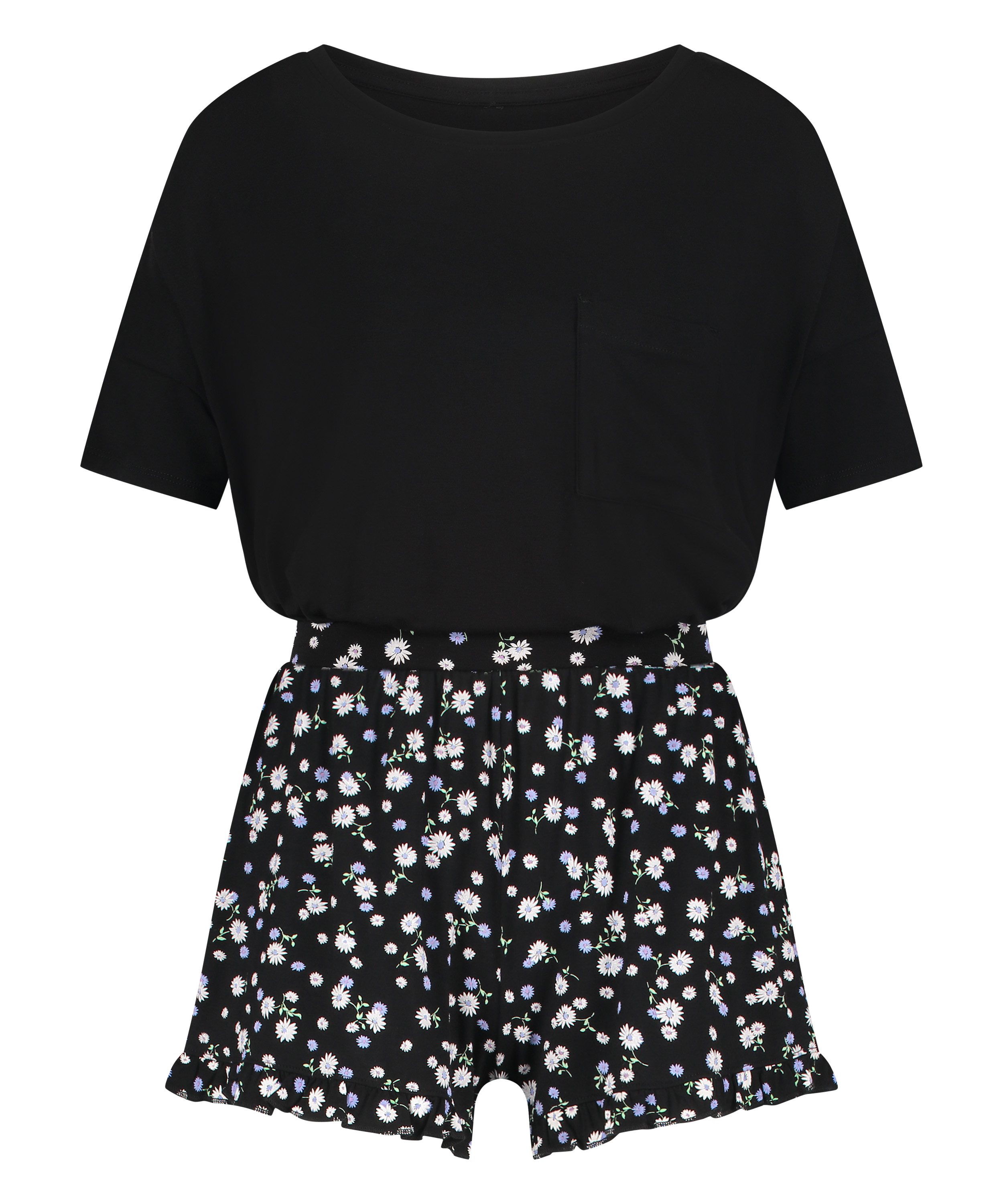 Kort pyjamasset, Svart, main