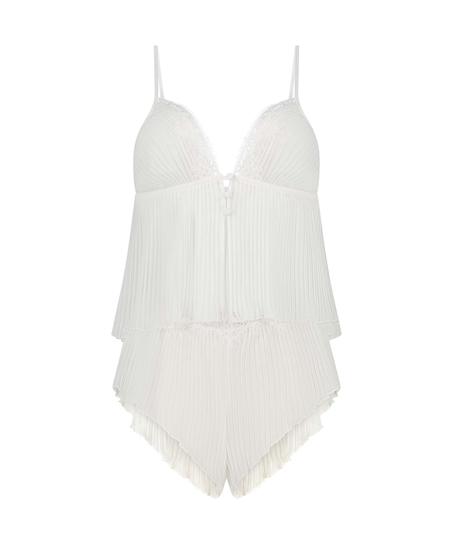 Chiffon plissé linneset, Vit