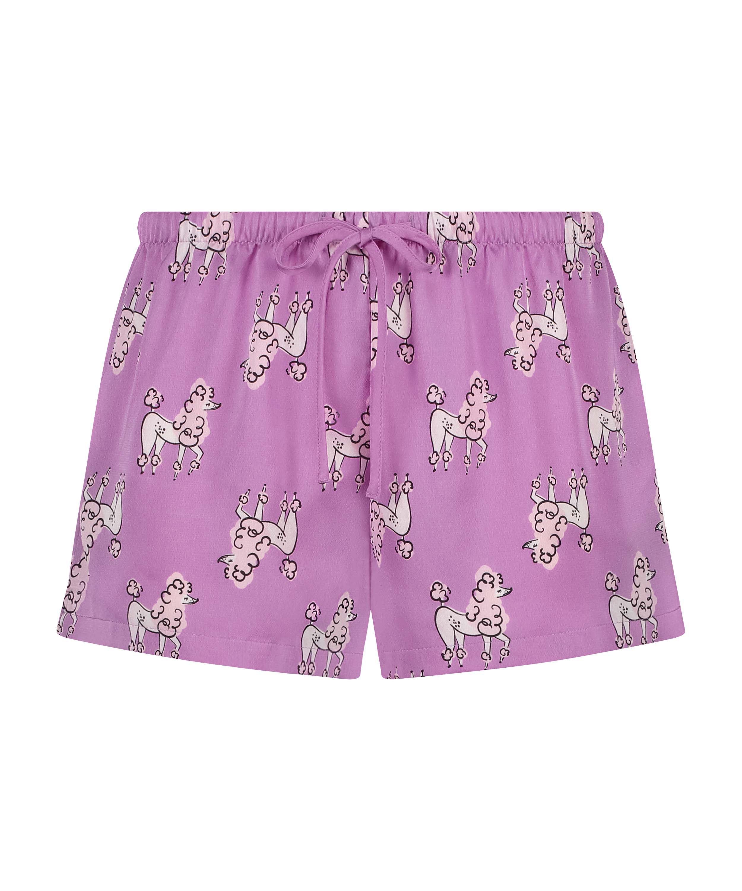Satin pyjamasshorts, Lila, main