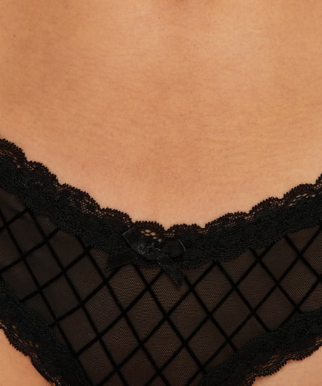 Brazilian-trosa V-shape mesh, Svart