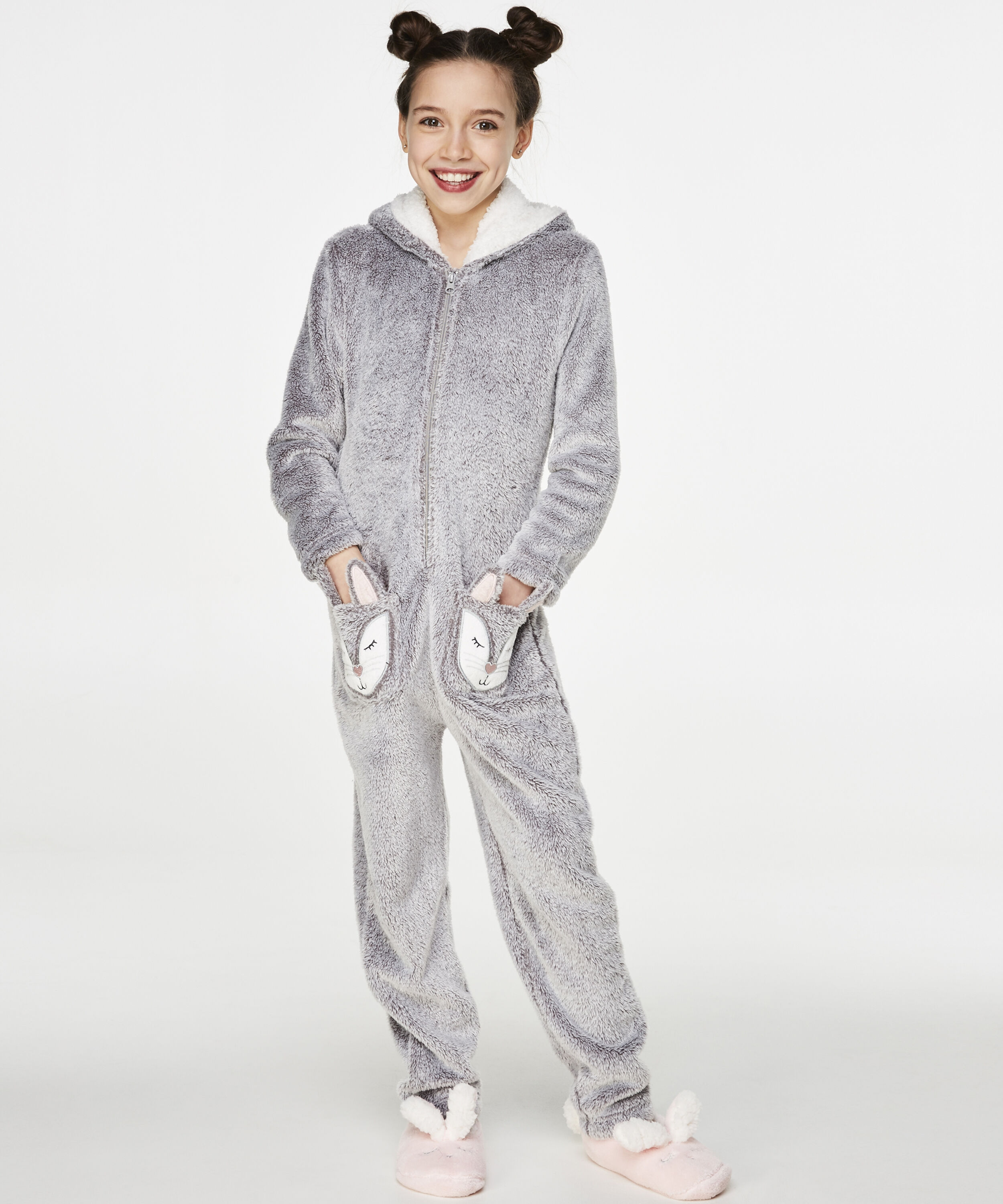 Onesie Teens Fleece, Grå