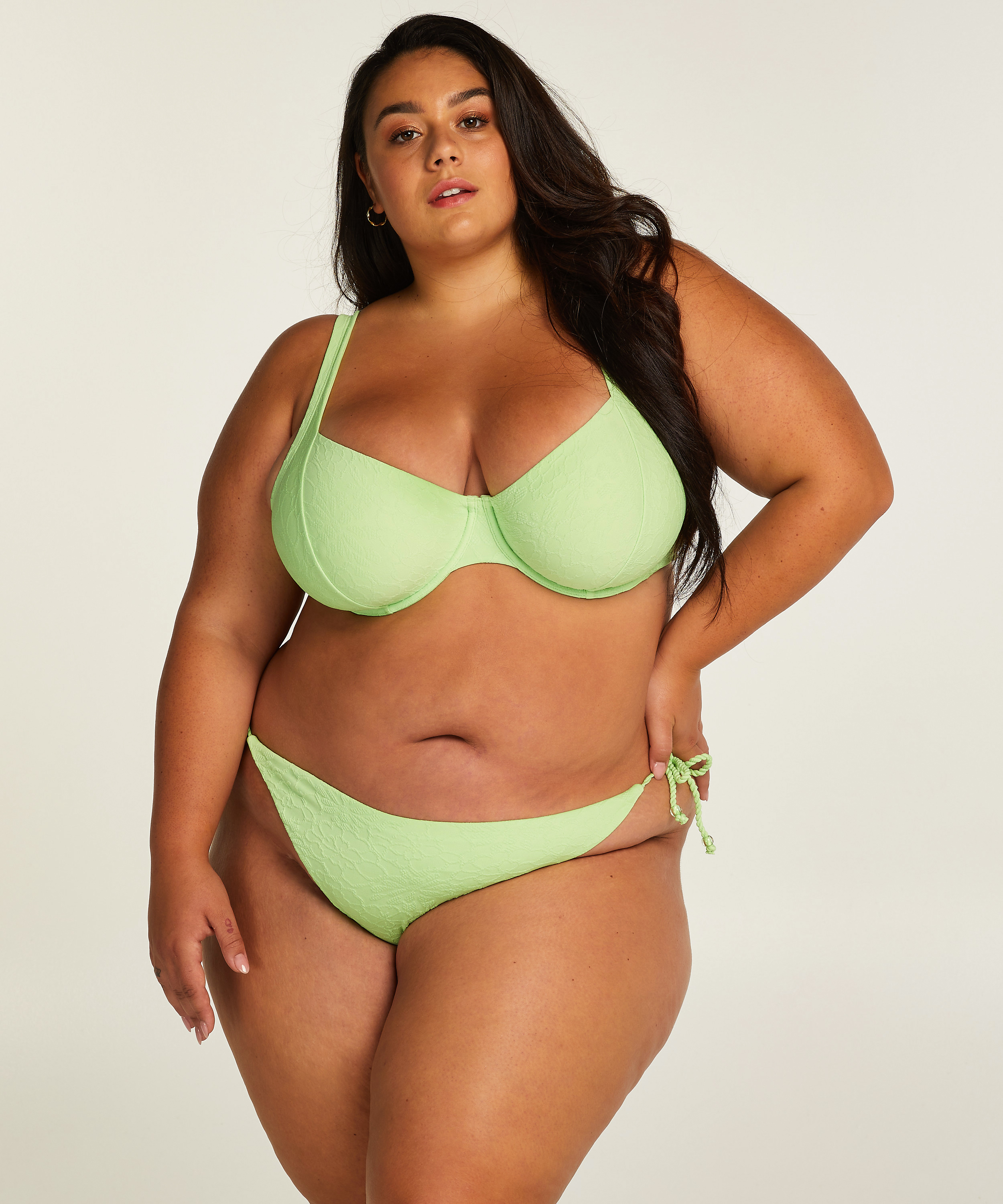 Icke-formpressad bikiniöverdel med bygel Bondi, grön, main