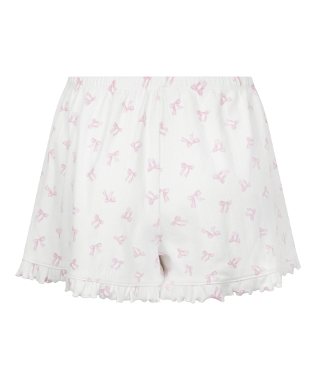 Shorts pointelle, Vit