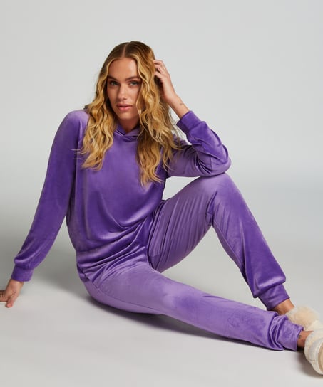 Joggingbyxor Velour, Lila