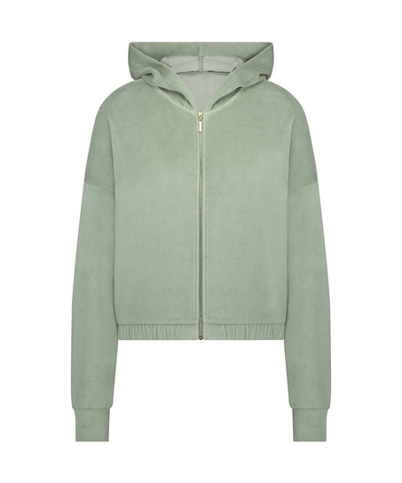 L&aring;ng&auml;rmad jacka i vellor, Gr&ouml;n