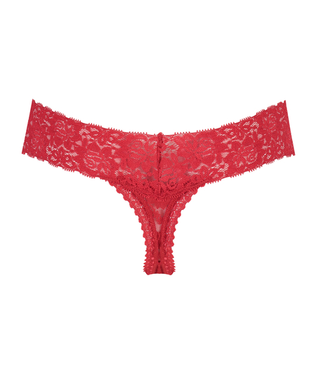 Stringtrosa Floral Lace, röd