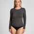 Långärmad topp i mjuk bomull, Grå