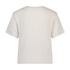 Ribbad kortärmad topp, Beige