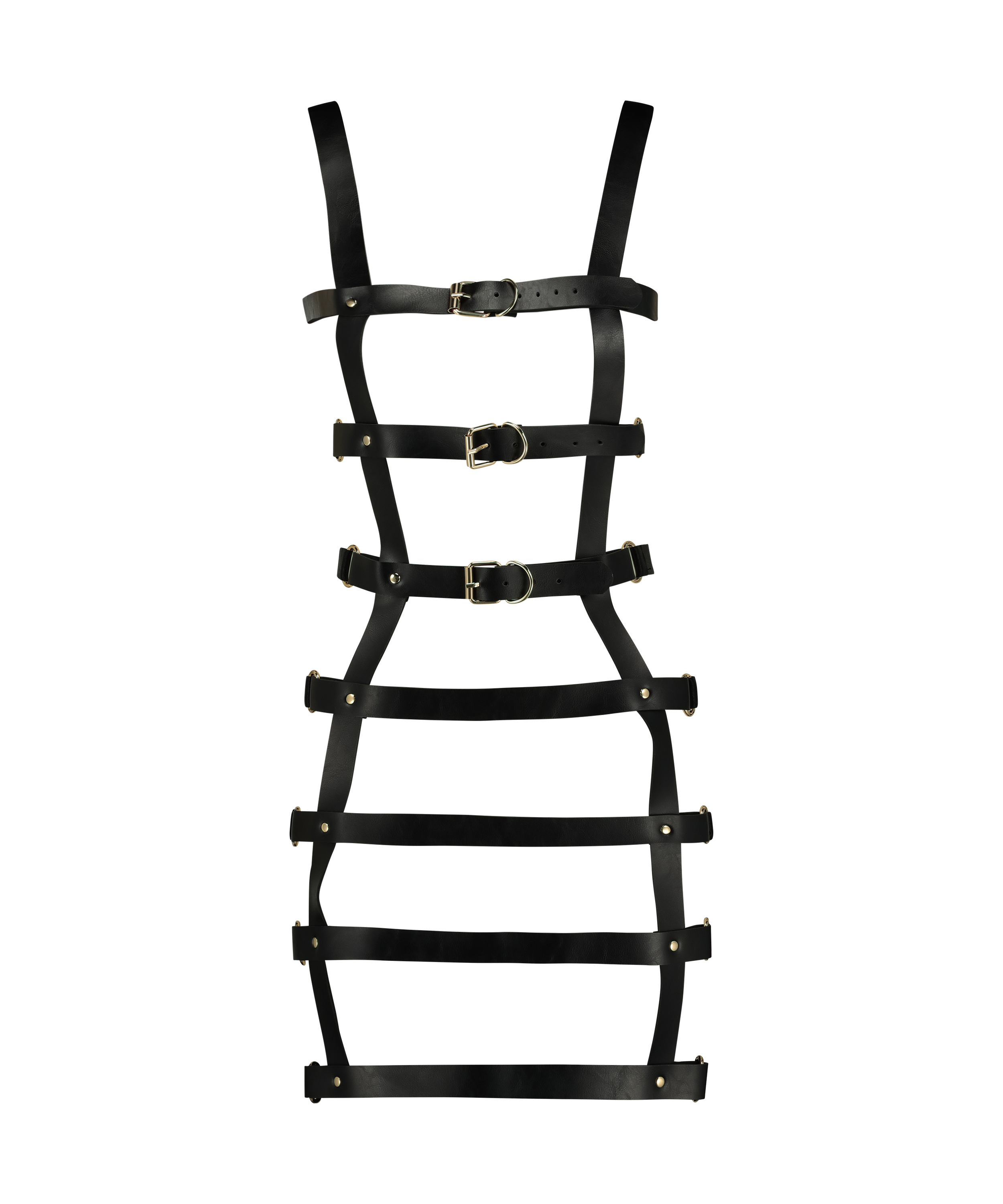 Private Strappy Corset Dress, Svart, main