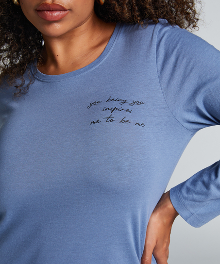 Nattskjorta med rund hals, blå