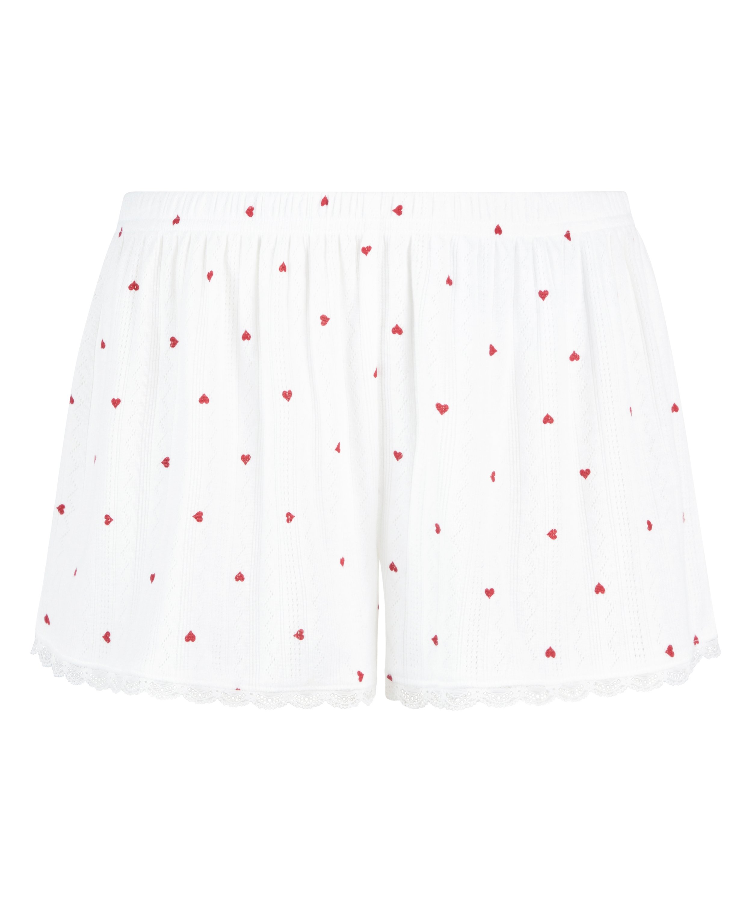 Pyjamasshorts Pointelle, Vit, main