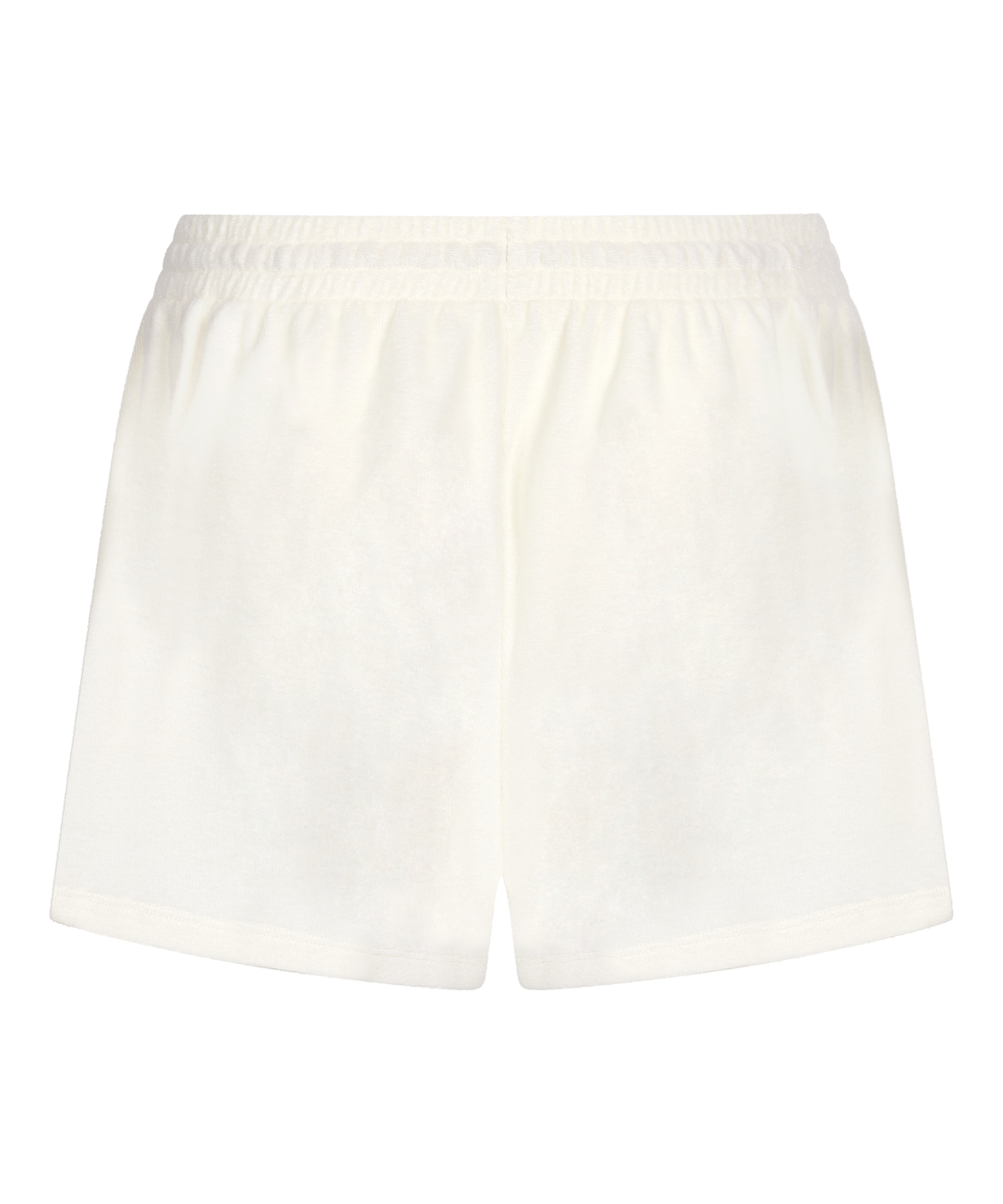 Shorts i frott&eacute;textur, Vit, main