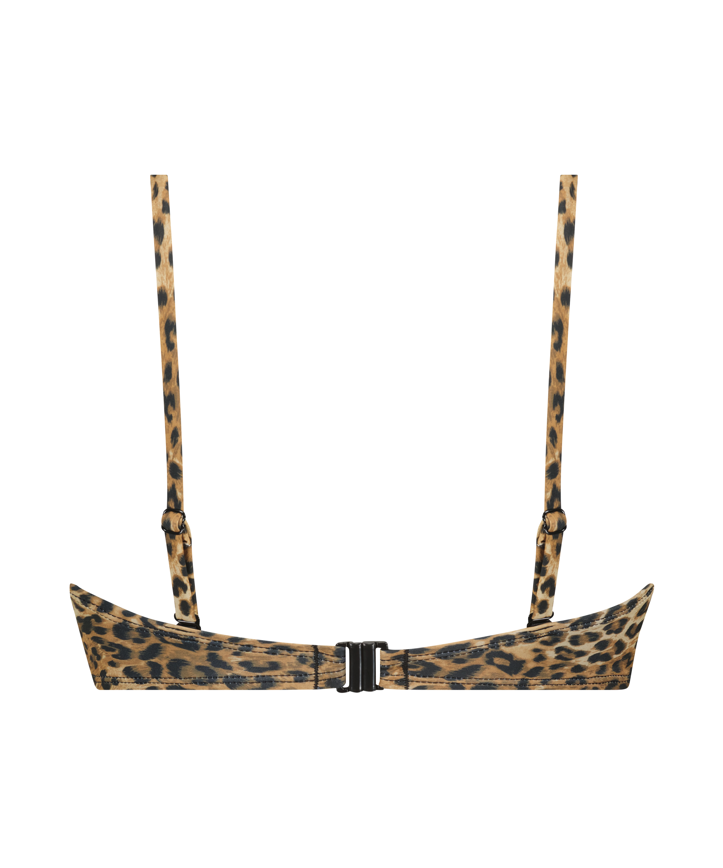 Leopard formpressad pushup-bikiniöverdel utan band, Brun, main
