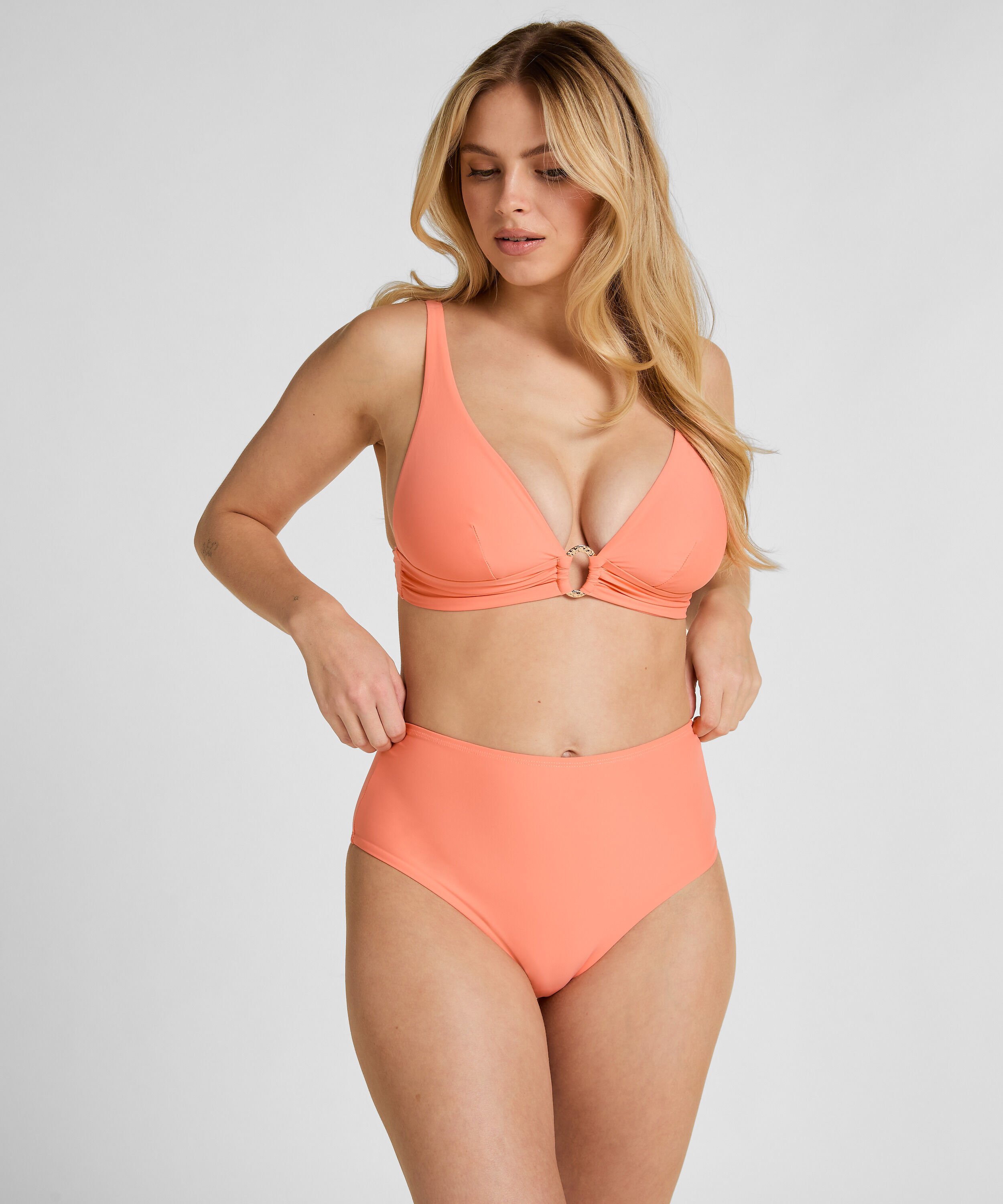 High-Waisted Formande Bikinibottom Luxe, Orange