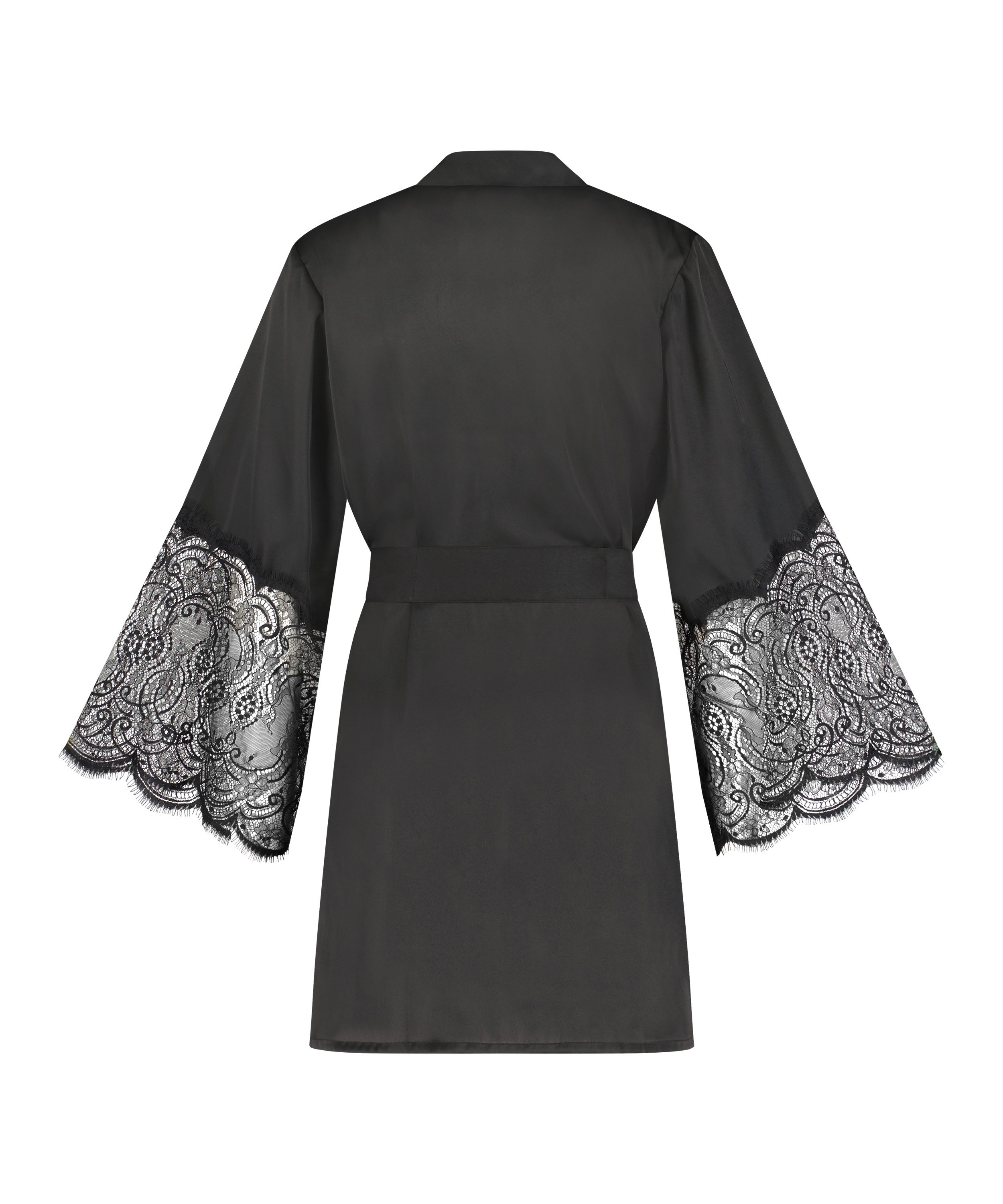 Kimono Satin, Svart, main