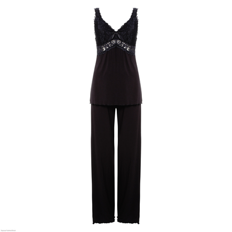 Pyjamasset Modal Lace, Svart
