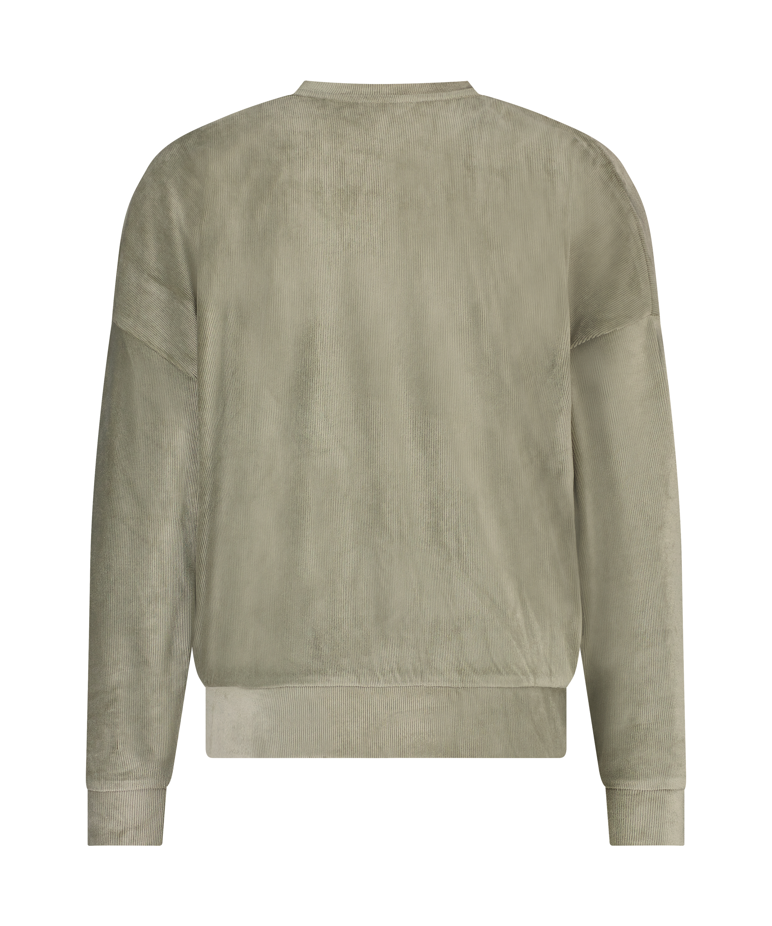 L&aring;ng&auml;rmad, ribbstickad plyschtopp, Gr&ouml;n, main