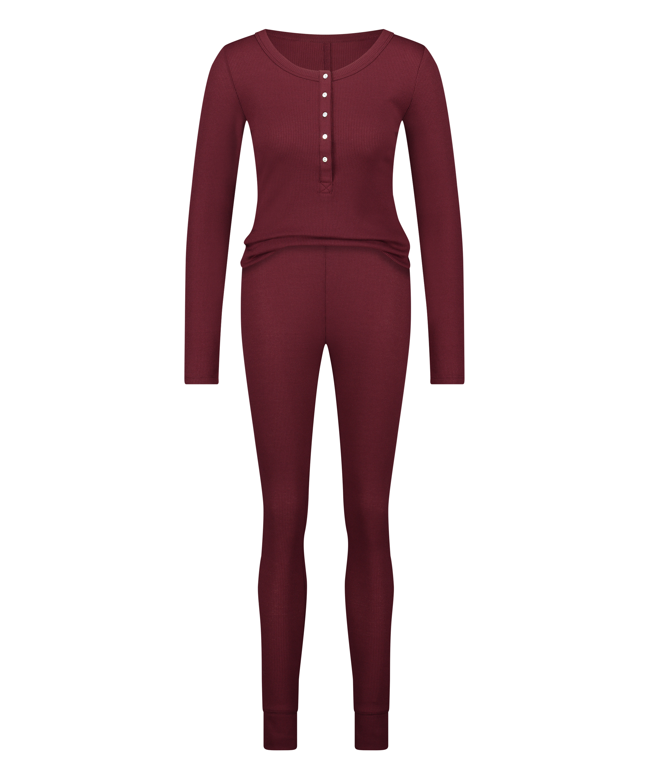 Waffle Placket pyjamas, Lila, main