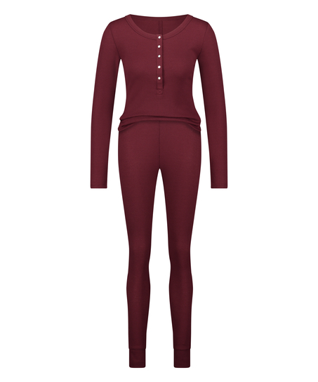 Waffle Placket pyjamas, Lila