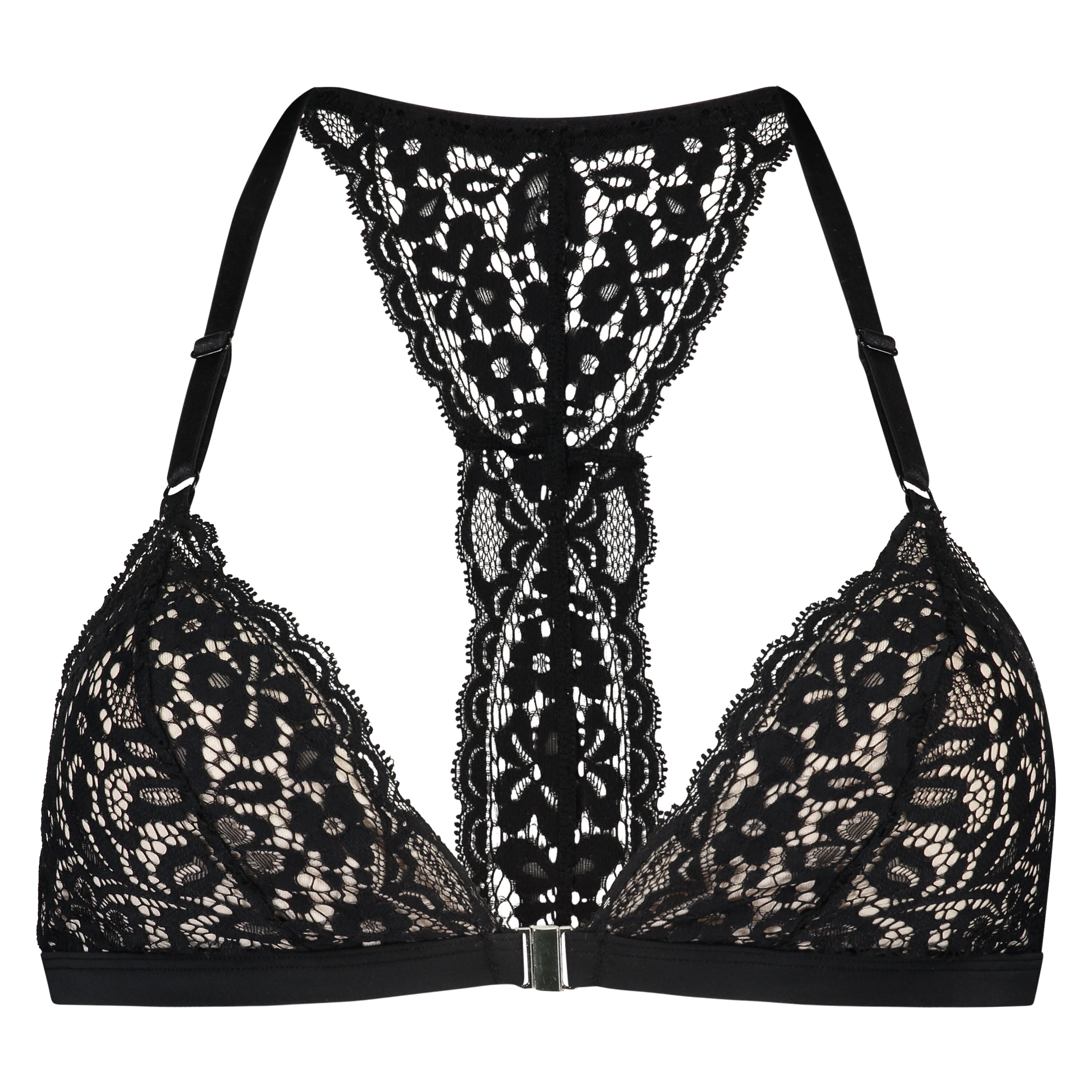 Vadderad triangel-bralette Rose, Svart