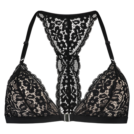 Vadderad triangel-bralette Rose, Svart