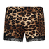 Shorts Velour Leopard, Svart