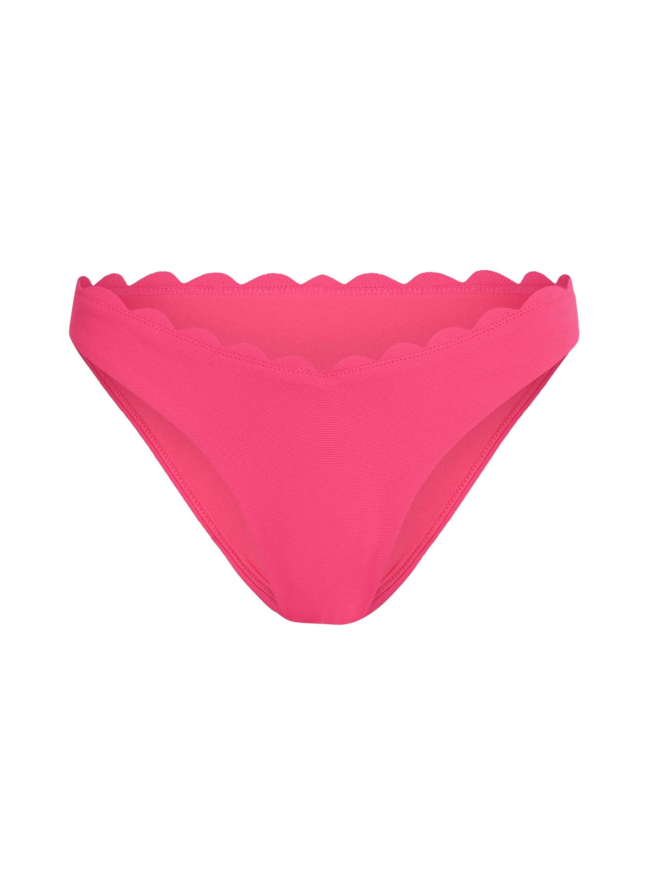 Högt Skuren Bikiniunderdel Scallop, Rosa