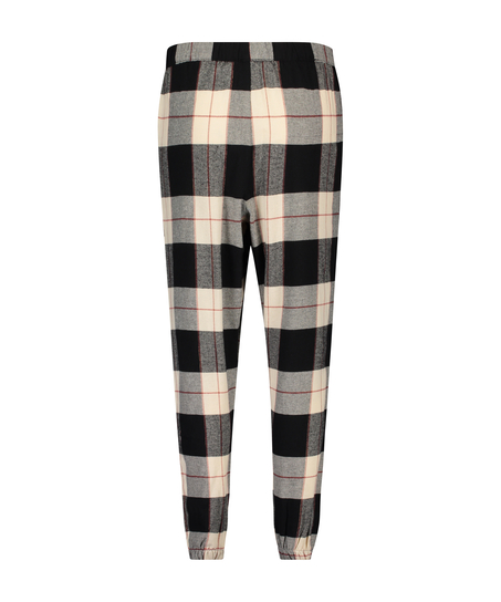 Petite Twill Check Pyjama pants, Svart