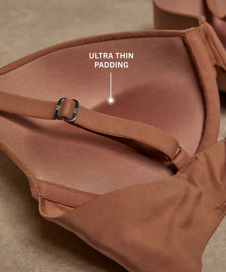 Formpressad pushup-bh med bygel Smooth, Brun