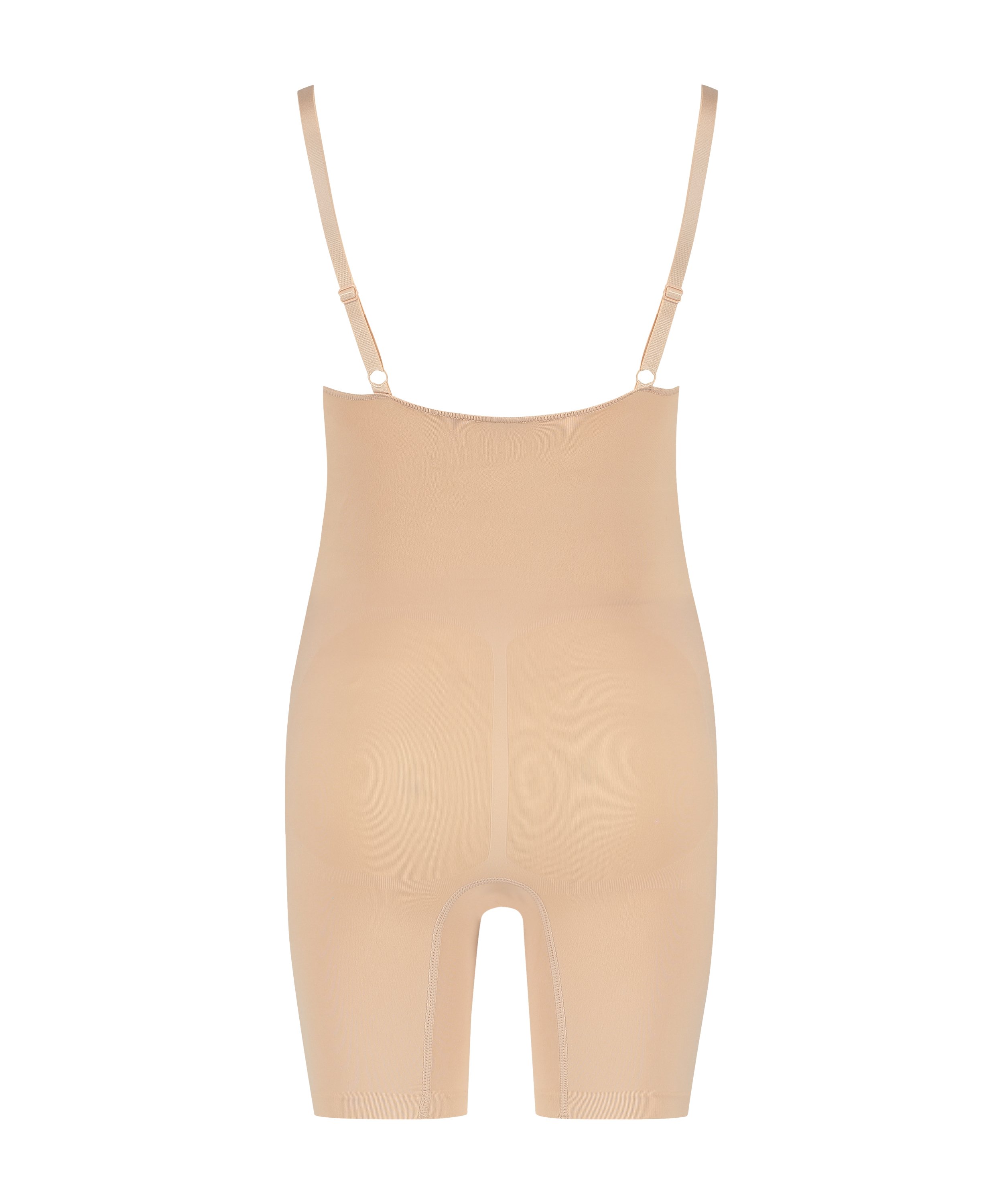 En sömlös bodysuit med högt skurna ben, Beige, main