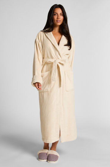 Hunkemöller Mjuk badrock i fleece Vit