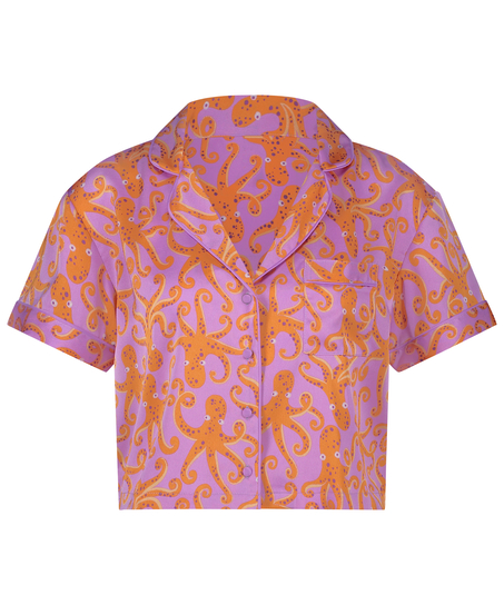 Kortärmad jacka i Satin, Lila