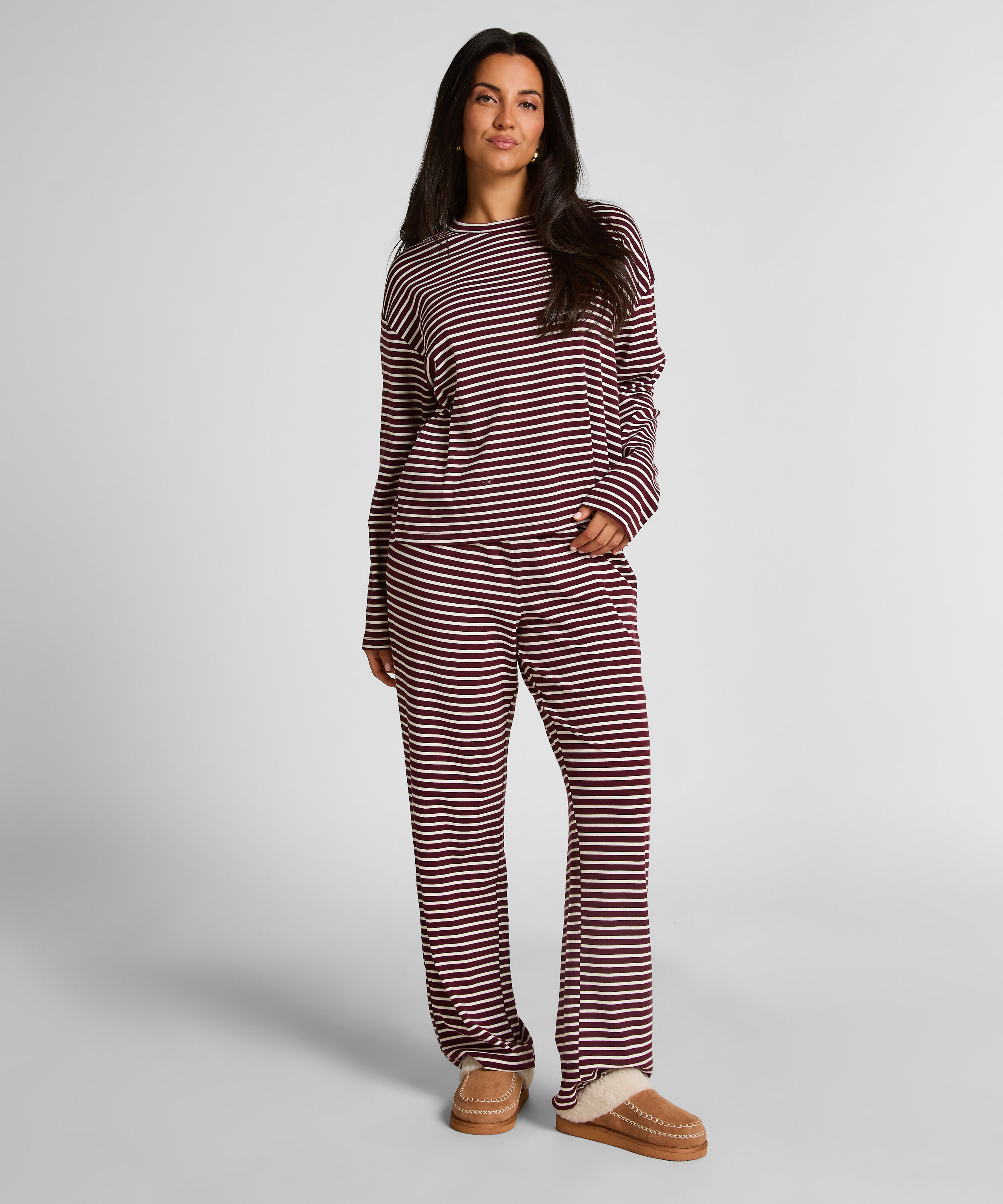 Pyjamasset i bomullsjersey, Lila