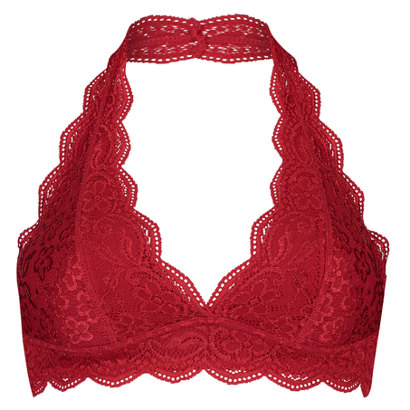 Bralette Halter Lace, Röd