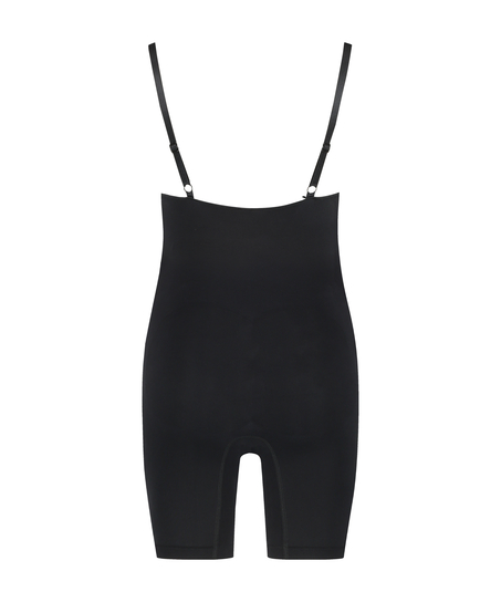 En sömlös bodysuit med högt skurna ben, Svart