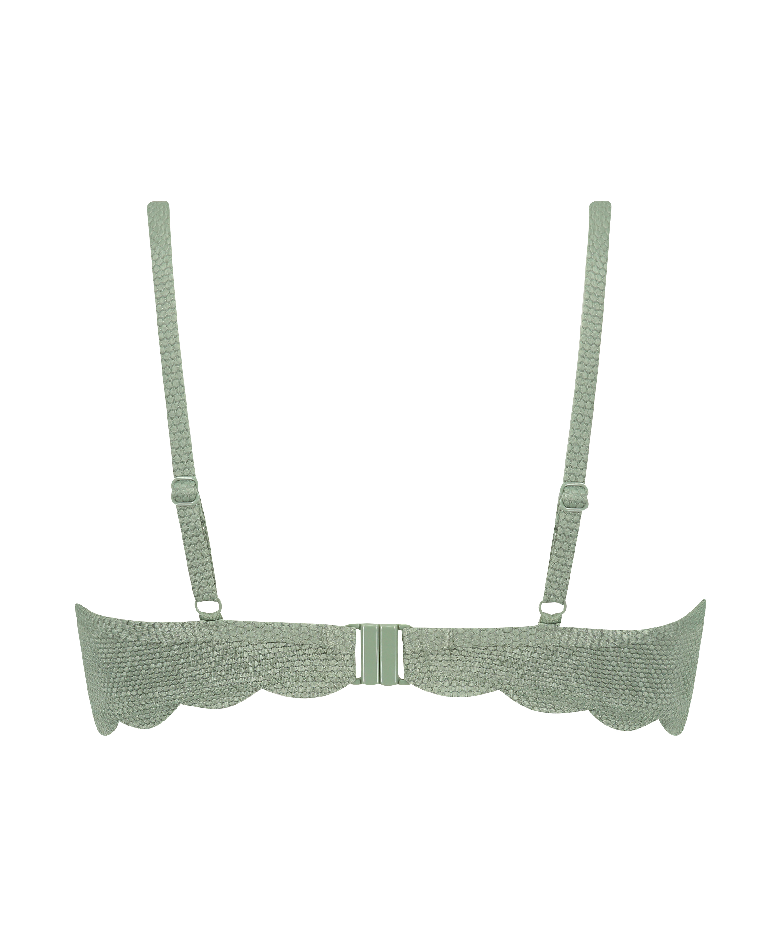 Formpressad bikiniöverdel med bygel Scallop, Grön, main