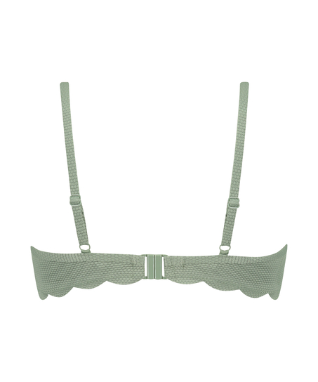 Formpressad bikiniöverdel med bygel Scallop, Grön