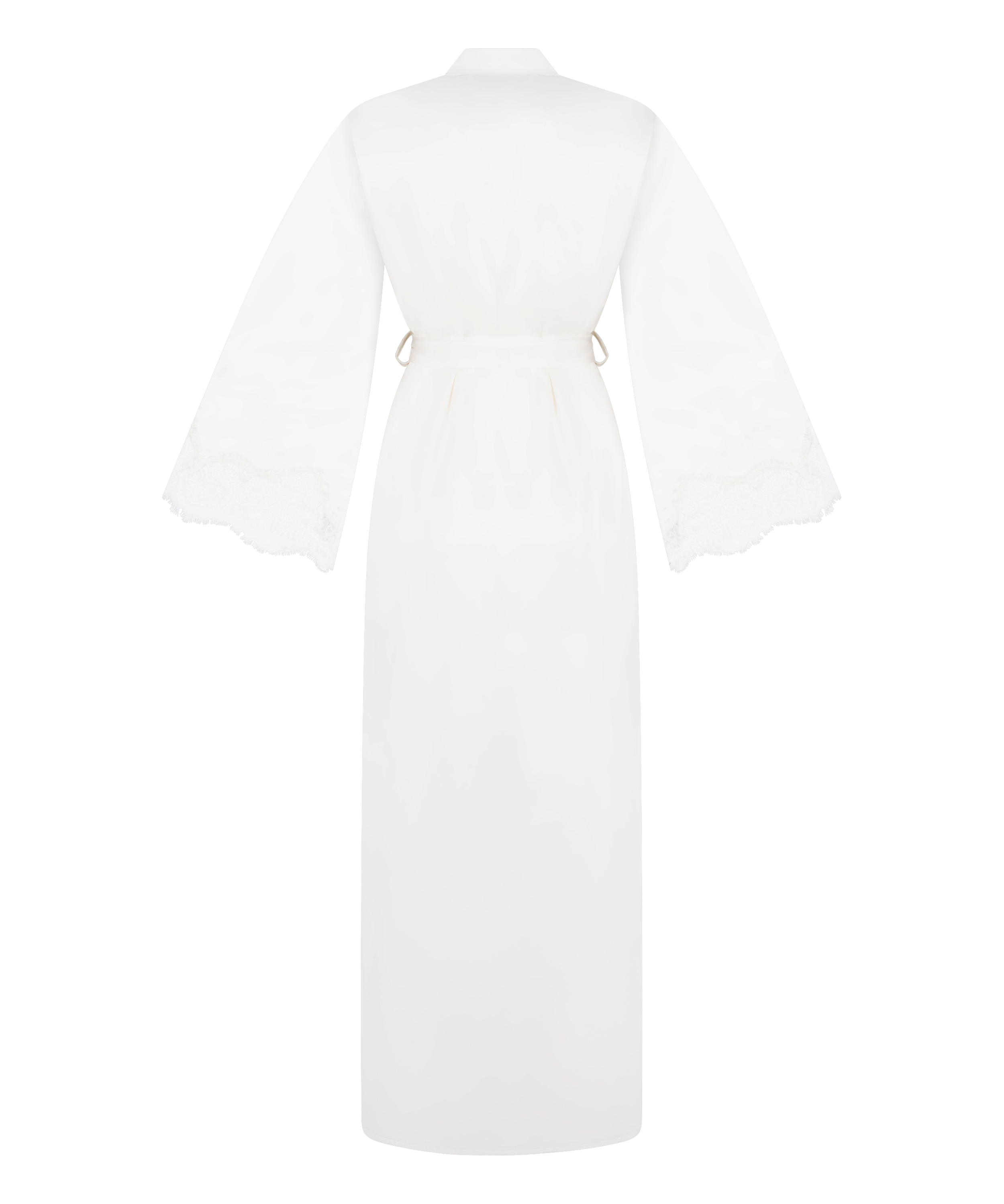 L&aring;ng satinkimono Valerie, Vit, main