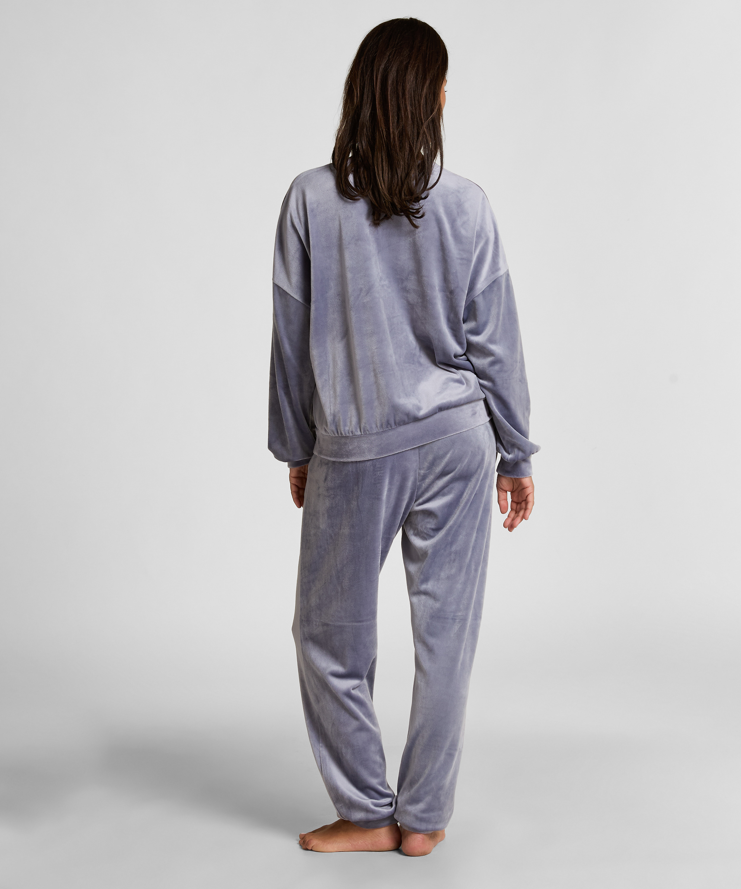 Joggingbyxor Velour, Blå, main