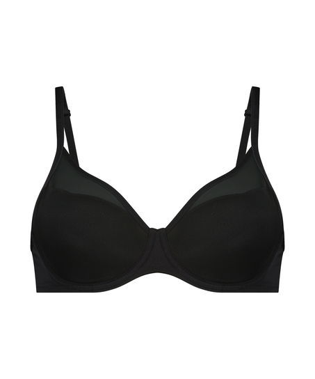 Mesh Padded underwired bra, Svart