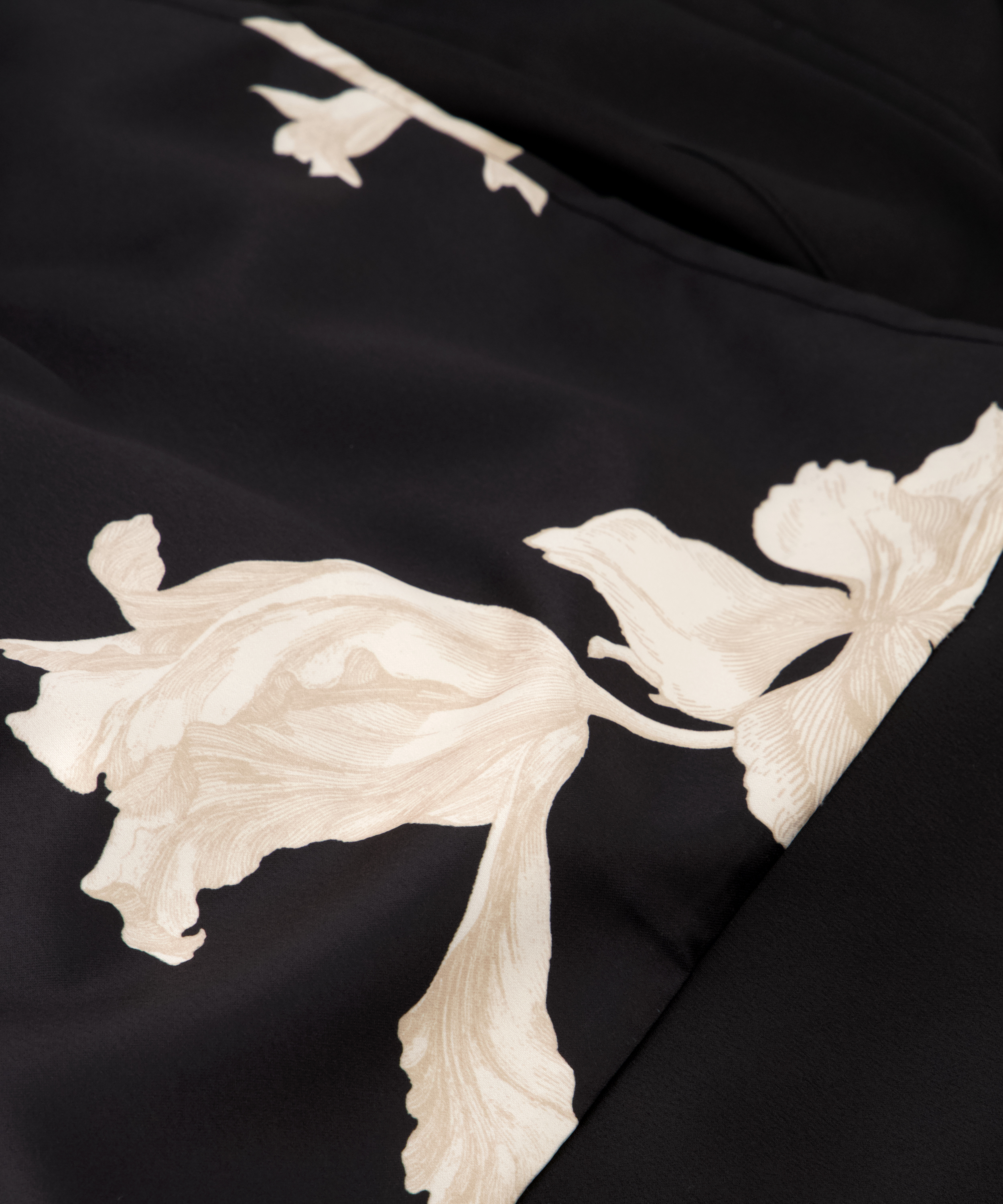 Bloom satin-kimono, Svart, main