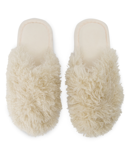 Tofflor Fake Fur, Beige
