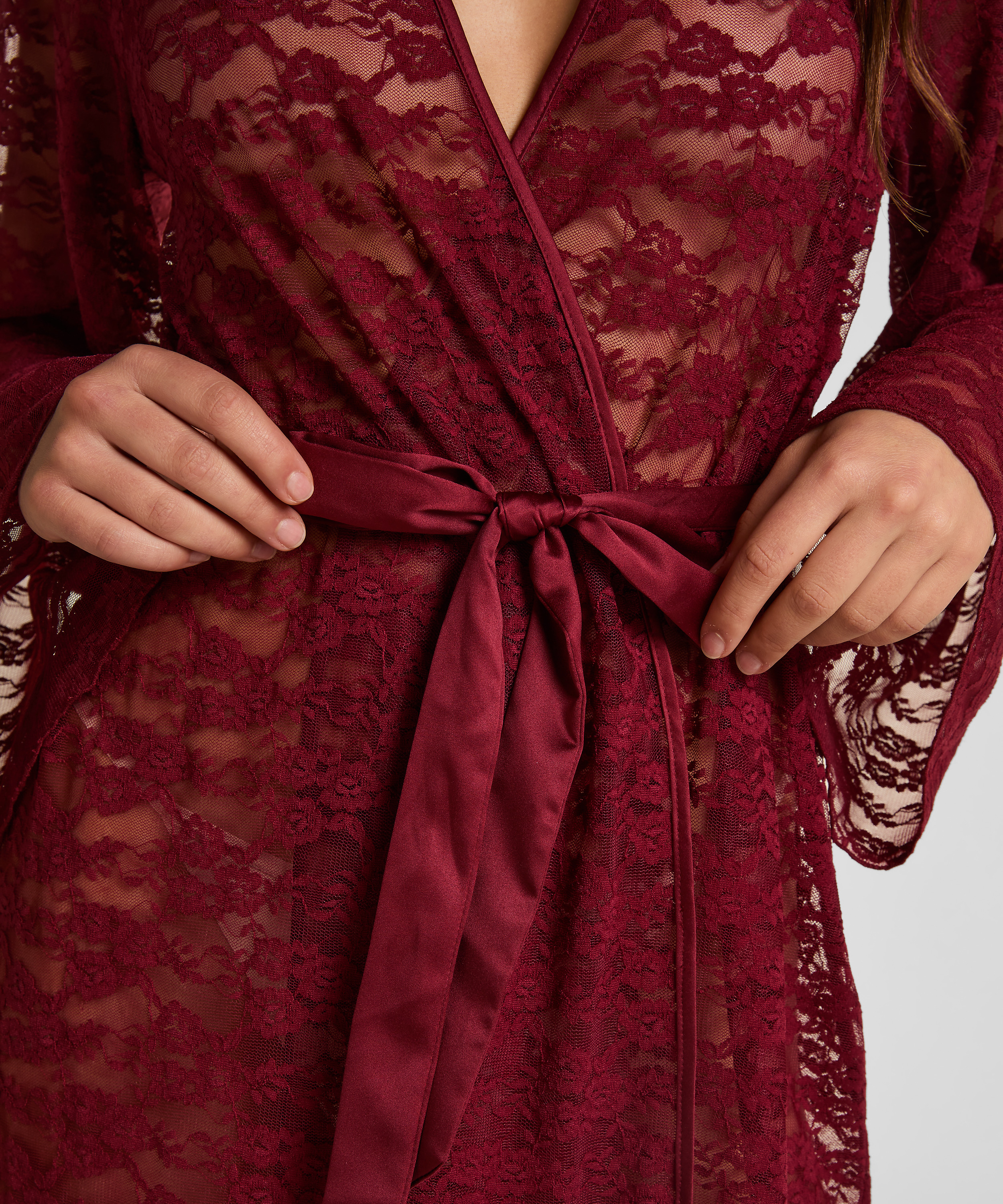 Kimono helt i spets, R&ouml;d, main