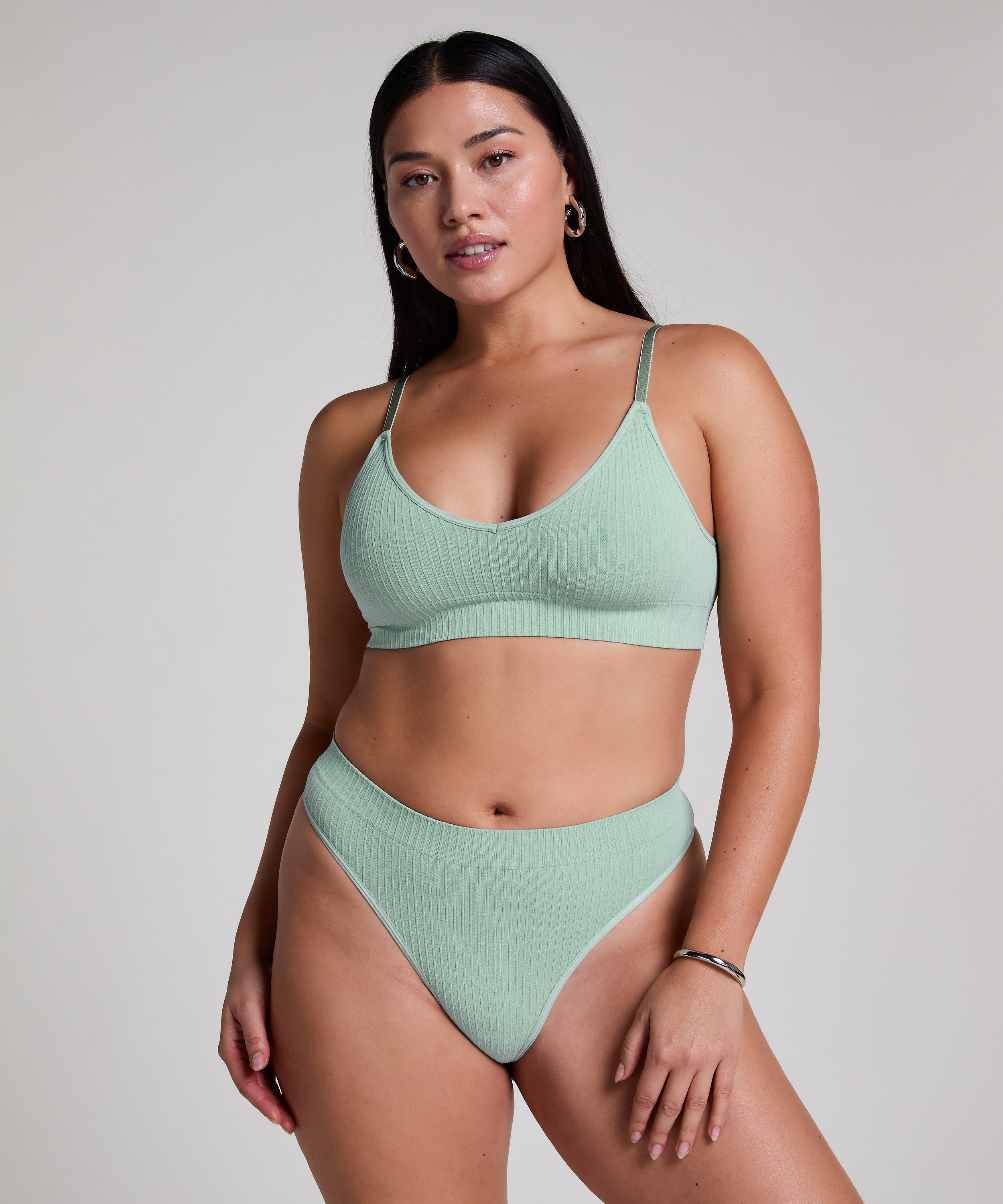 Dianne h&ouml;gt skuren stringtrosa, Gr&ouml;n, main