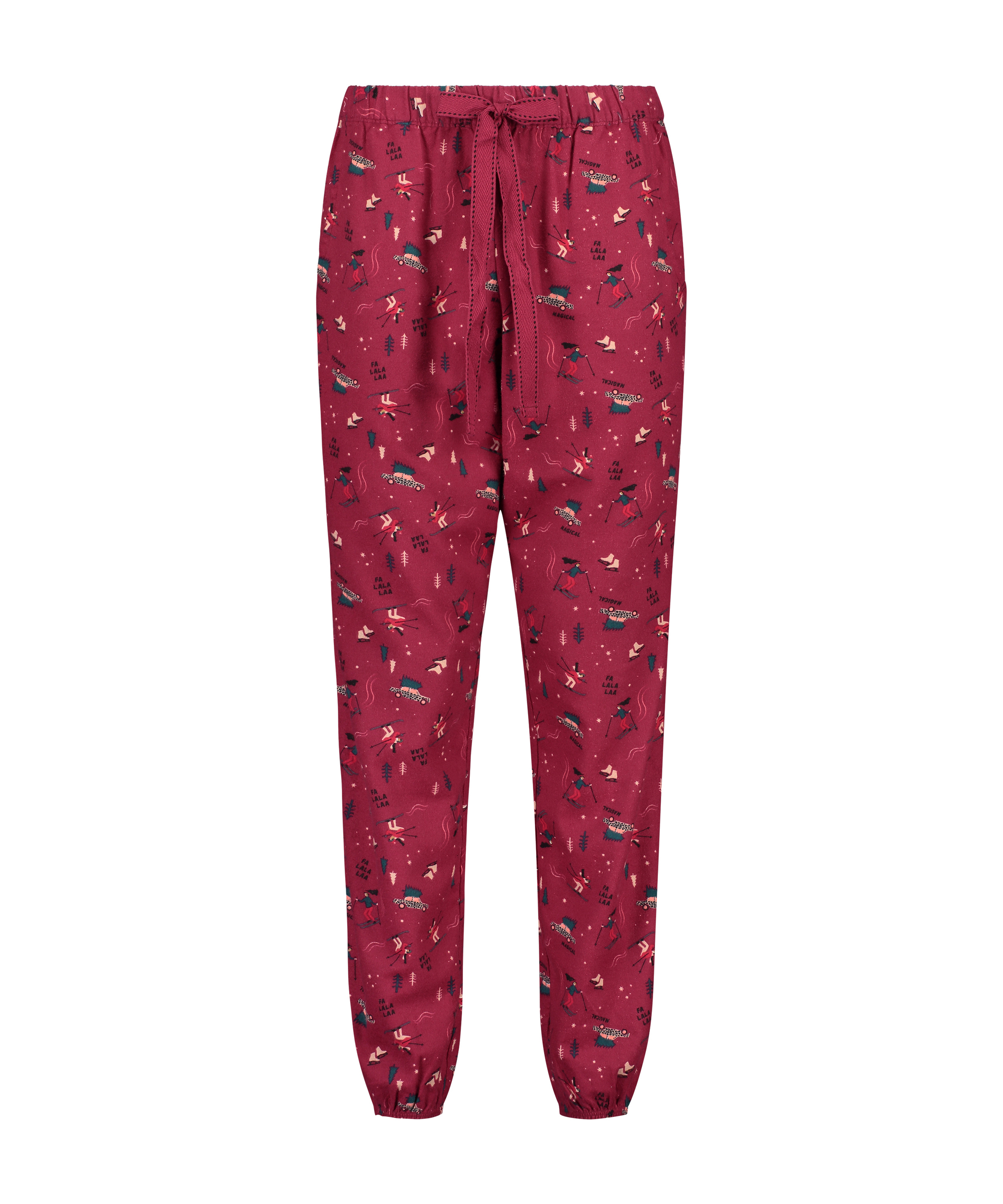 Petite Twill Pyjama pants, röd, main