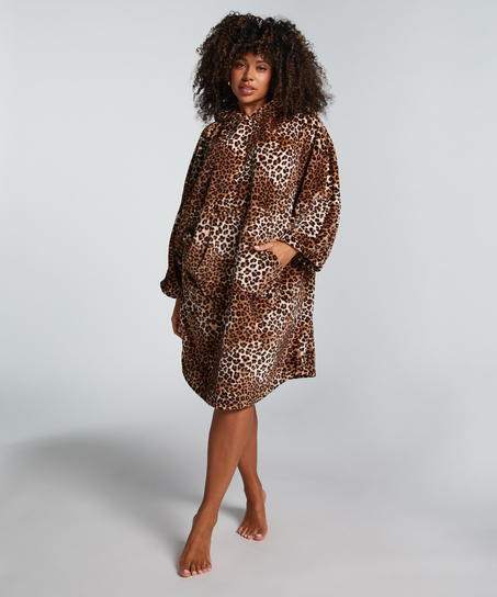 Huvjacka i flannel och fleece, Beige